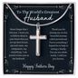 litzzy Greatest Husband - Father's Day - Cross Necklace - To My Dad necklace, dad gifts from daughter, dad gifts from son, Thank you Dad gift, Son daughter to Dad Gift Jewelry Two Toned Box  