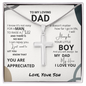 litzzy Dad - You Are Appreciated - Cross Necklace - To My Dad necklace, dad gifts from daughter, dad gifts from son, Thank you Dad gift, Son daughter to Dad Gift Jewelry Two Toned Box  