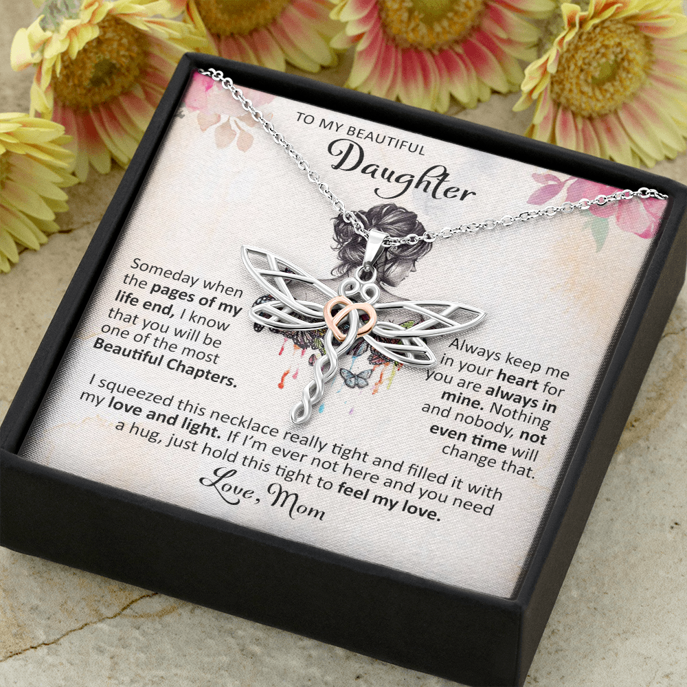litzzy To My Beautiful Daughter - Someday When The Pages - Dragonfly Necklace jewelry   