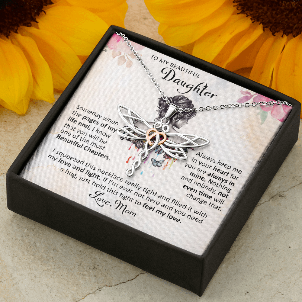 litzzy To My Beautiful Daughter - Someday When The Pages - Dragonfly Necklace jewelry   