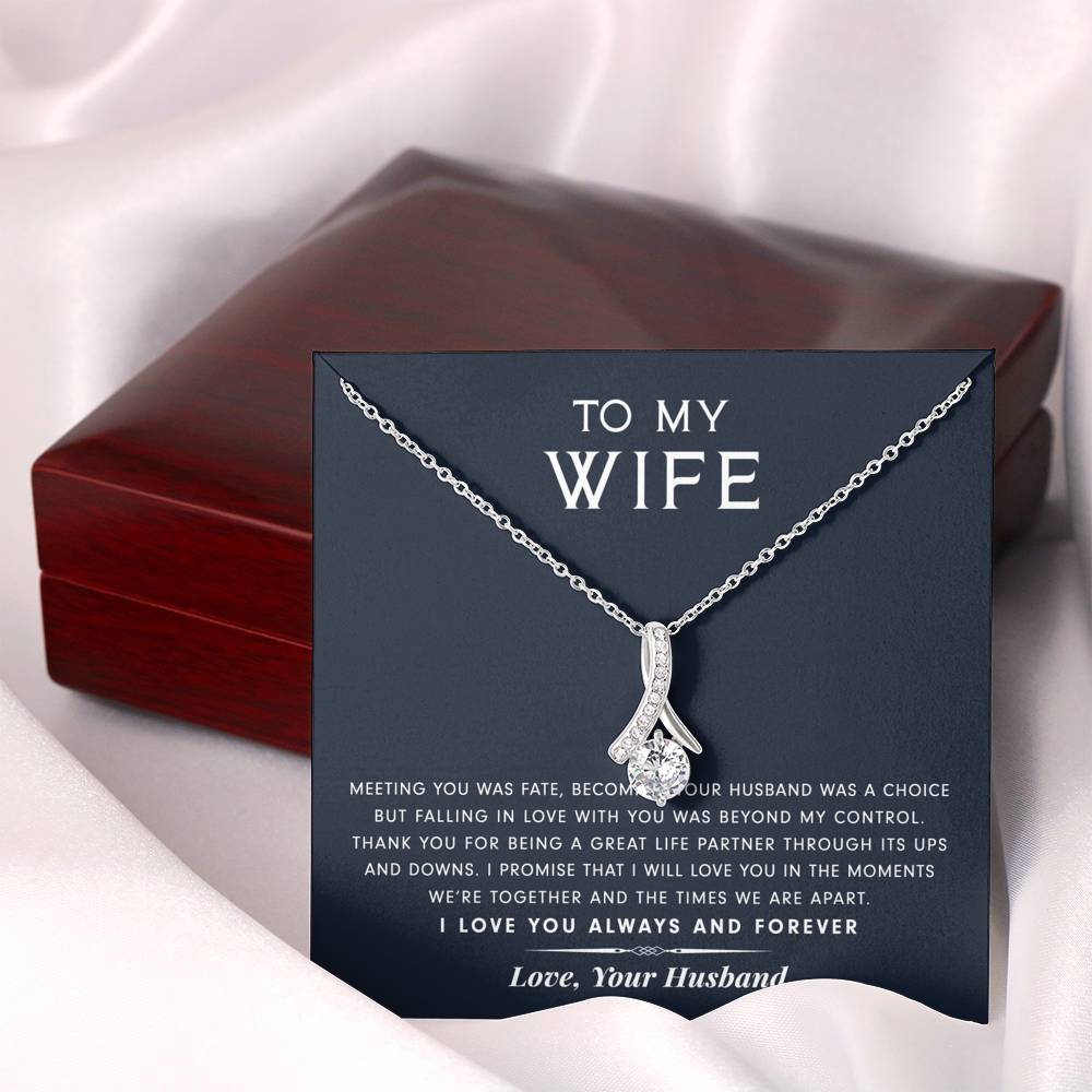 litzzy To My Wife - Great Life Partner - Alluring Beauty Necklace - Necklace Gift For Her, Wife, Girlfriend, Anniversary, Wedding, Valentine, Birthday with Message Card Jewelry   