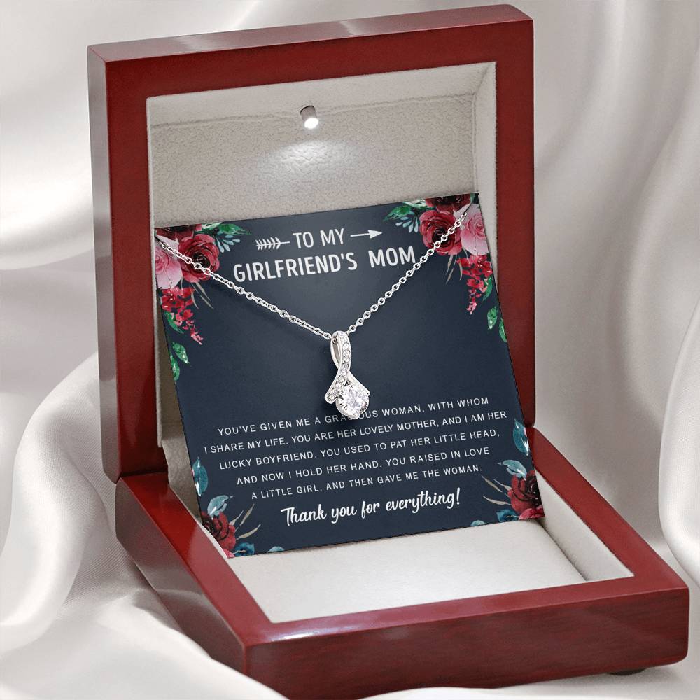 litzzy To My Girlfriend's Mom - Gift For Mother's Day, Birthday, Anniversary - Alluring Necklace - Necklace Gift For Her, Wife, Girlfriend, Anniversary, Wedding, Valentine, Birthday with Message Card Jewelry   