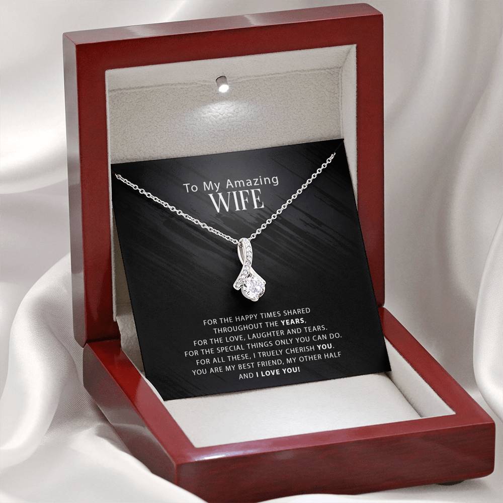 litzzy To My Amazing Wife - For The Happy Times Shared Throughout The Years - Alluring Necklace - To My Wife, Gift For Wife Jewelry   