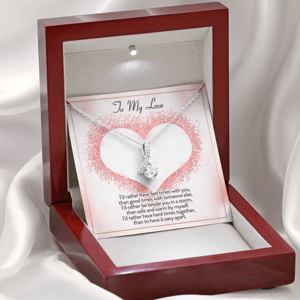 litzzy To My Love I'd Rather Be Alluring Beauty Necklace - Gifts For Wife Necklace Valentines Day Custom Made Romantic Gift For My Best Wife Ever Jewelry   