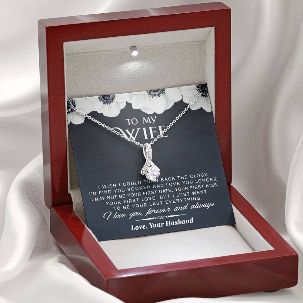 litzzy To My Wife - Turn Back The Clock - Gift For Valentine, Mother's Day, Birthday, Anniversary - Alluring Necklace - Necklace Gift For Her, Wife, Girlfriend, Anniversary, Wedding, Valentine, Birthday with Message Card Jewelry   