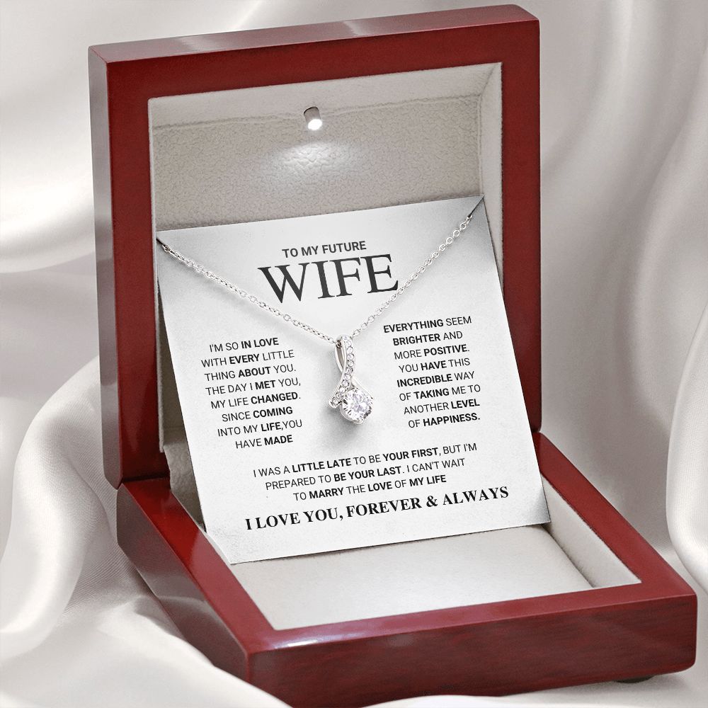 litzzy To My Future Wife - Love Of My Life - Alluring Beauty Necklace - To My Future Wife, Gift For Future Wife Jewelry Mahogany Style Luxury Box  