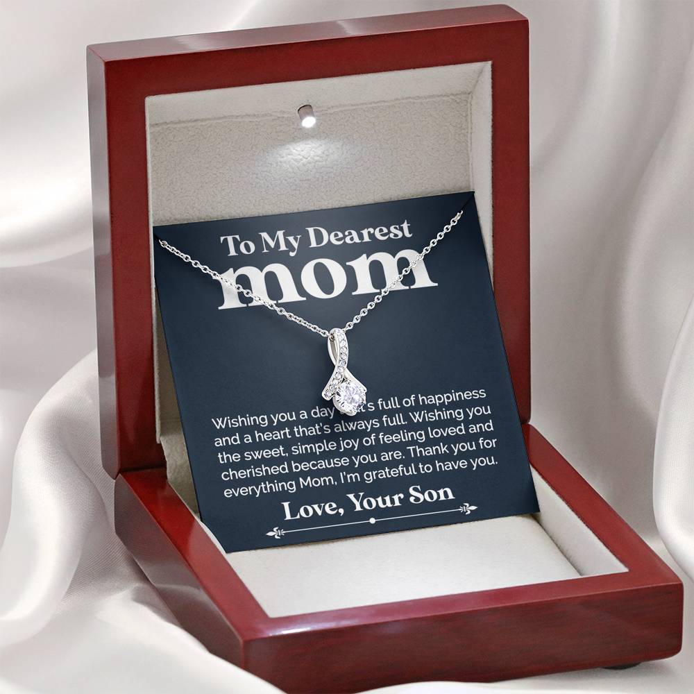 litzzy To My Dearest Mom - Grateful To Have You - Necklace Jewelry Mahogany Style Luxury Box  
