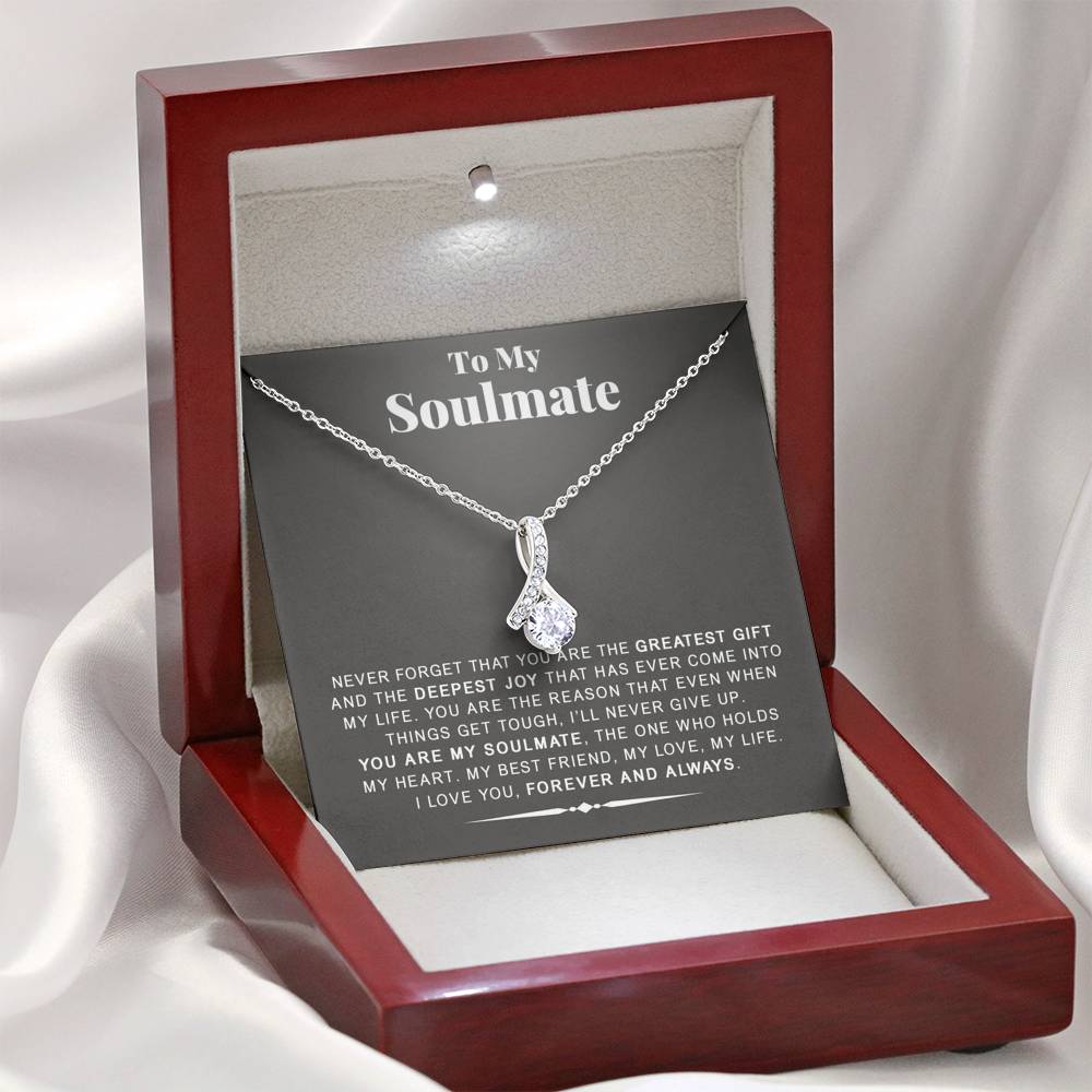 litzzy To My Soulmate - You are the greatest gift - Alluring necklace - Necklace Gift For Her, Wife, Girlfriend, Anniversary, Wedding, Valentine, Birthday with Message Card Jewelry Mahogany Style Luxury Box  