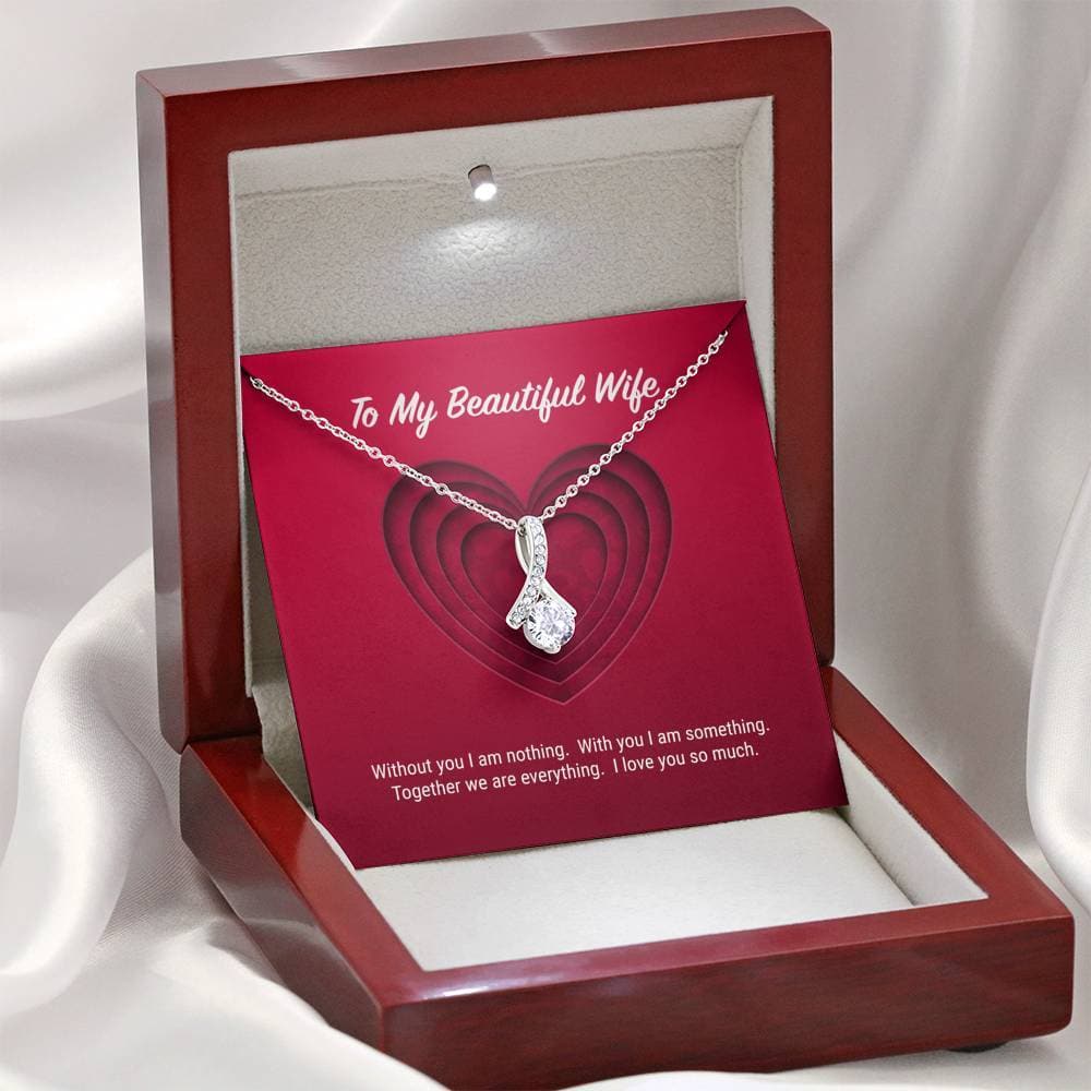 litzzy To My Beautiful Wife Alluring Beauty Necklace - Gifts For Wife Necklace Valentines Day Custom Made Romantic Gift For My Best Wife Ever    