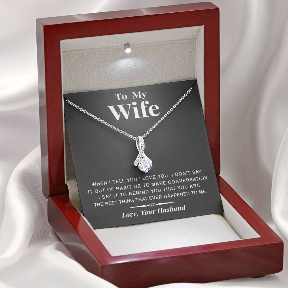 litzzy To my Wife - The best thing - Gift For Valentine, Birthday, Anniversary - Alluring Necklace - Necklace Gift For Her, Wife, Girlfriend, Anniversary, Wedding, Valentine, Birthday with Message Card Jewelry   