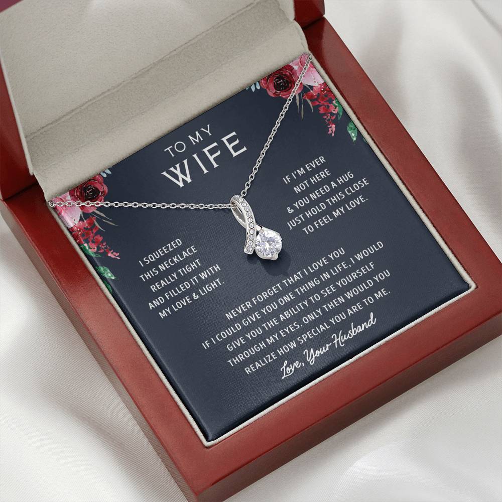litzzy To My Wife - Never Forget That I Love You - Alluring Beauty Necklace - Necklace Gift For Her, Wife, Girlfriend, Anniversary, Wedding, Valentine, Birthday with Message Card Jewelry   