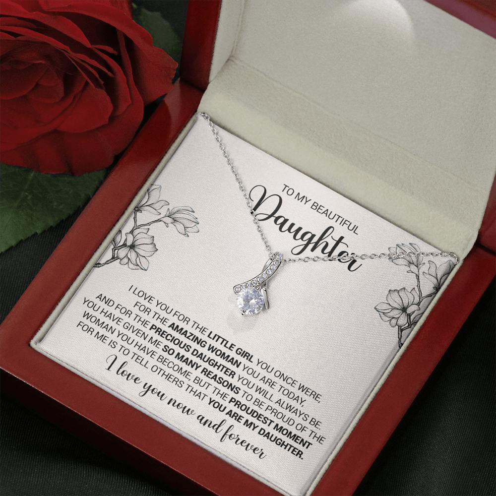 litzzy To My Beautiful Daughter - I Love You For The Little Girl You Once Were - Alluring Necklace jewelry   