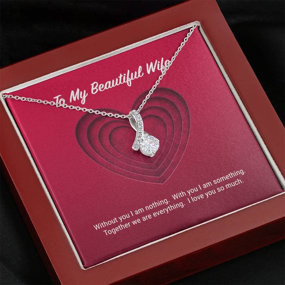 litzzy To My Beautiful Wife Alluring Beauty Necklace - Gifts For Wife Necklace Valentines Day Custom Made Romantic Gift For My Best Wife Ever  Mahogany Style Luxury Box  