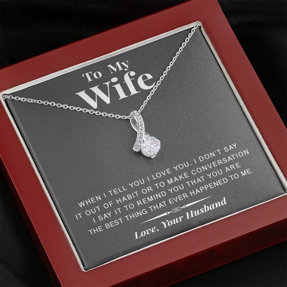 litzzy To my Wife - The best thing - Gift For Valentine, Birthday, Anniversary - Alluring Necklace - Necklace Gift For Her, Wife, Girlfriend, Anniversary, Wedding, Valentine, Birthday with Message Card Jewelry Mahogany Style Luxury Box  