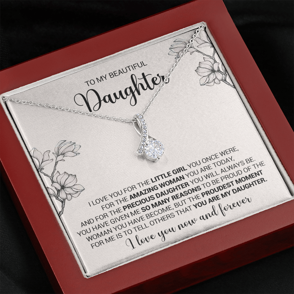 litzzy To My Beautiful Daughter - I Love You For The Little Girl You Once Were - Alluring Necklace jewelry   
