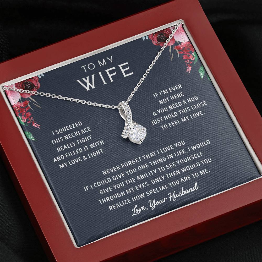 litzzy To My Wife - Never Forget That I Love You - Alluring Beauty Necklace - Necklace Gift For Her, Wife, Girlfriend, Anniversary, Wedding, Valentine, Birthday with Message Card Jewelry   