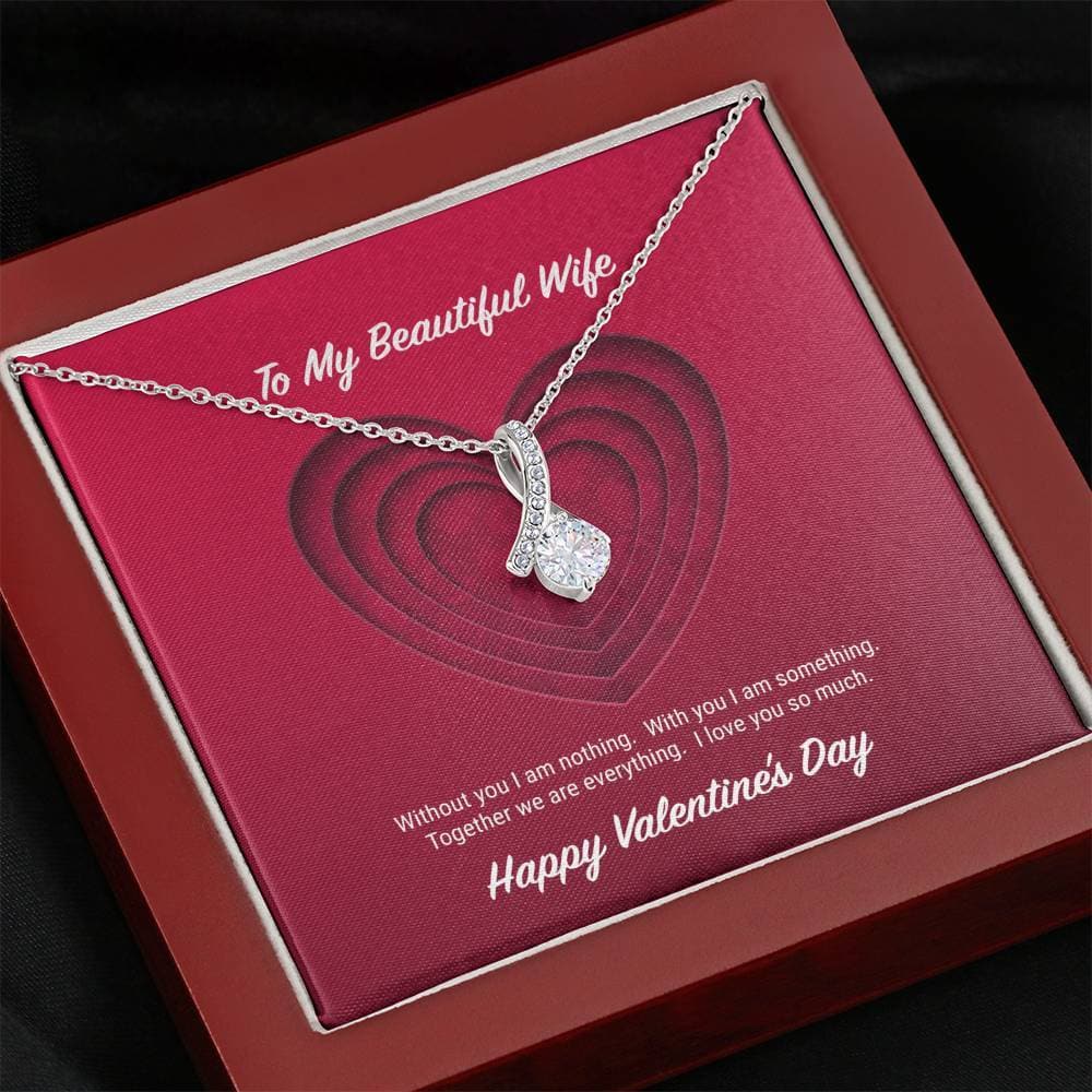 litzzy To My Beautiful Wife Valentine's Day Alluring Beauty Necklace - Gifts For Wife Necklace Valentines Day Custom Made Romantic Gift For My Best Wife Ever  Mahogany Style Luxury Box  