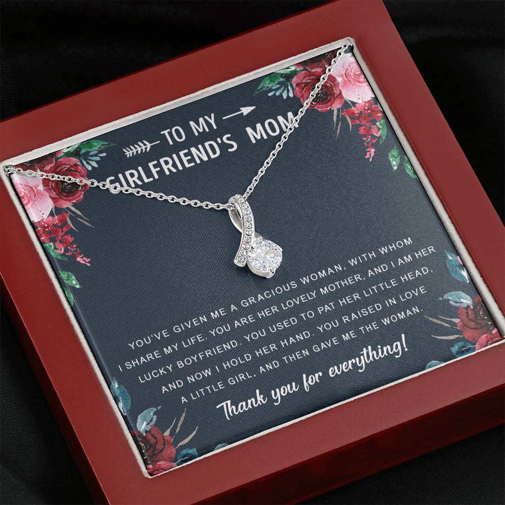 litzzy To My Girlfriend's Mom - Gift For Mother's Day, Birthday, Anniversary - Alluring Necklace - Necklace Gift For Her, Wife, Girlfriend, Anniversary, Wedding, Valentine, Birthday with Message Card Jewelry Mahogany Style Luxury Box  