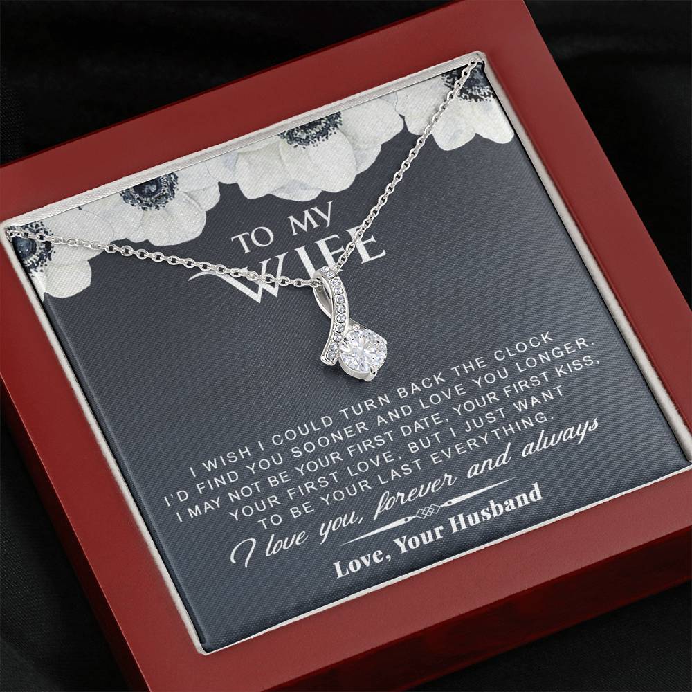 litzzy To My Wife - Turn Back The Clock - Gift For Valentine, Mother's Day, Birthday, Anniversary - Alluring Necklace - Necklace Gift For Her, Wife, Girlfriend, Anniversary, Wedding, Valentine, Birthday with Message Card Jewelry Mahogany Style Luxury Box  