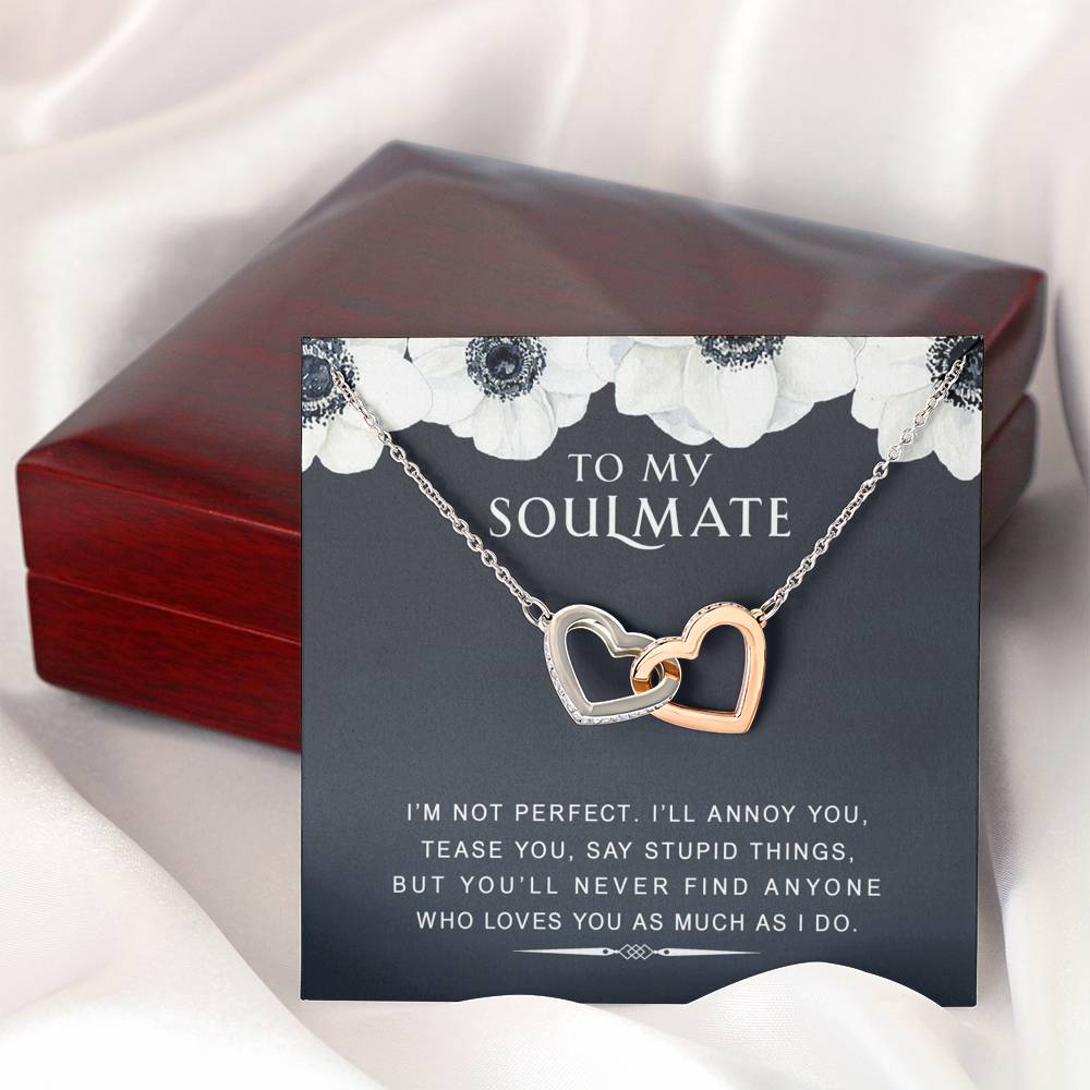litzzy To my Soulmate - I’m Not Perfect - Gift For Valentine, Mother's Day, Birthday, Anniversary - Necklace Gift For Her, Wife, Girlfriend, Anniversary, Wedding, Valentine, Birthday with Message Card Jewelry   