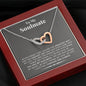 litzzy To My Soulmate - You are the greatest gift - Interlocking Heart Necklace - Necklace Gift For Her, Wife, Girlfriend, Anniversary, Wedding, Valentine, Birthday with Message Card Jewelry Mahogany Style Luxury Box  