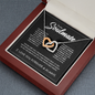litzzy To My Soulmate - Interlocking Heart Necklace - Necklace Gift Set - To My Soulmate, Gift For Soulmate Jewelry Mahogany Style Luxury Box (w/LED)  