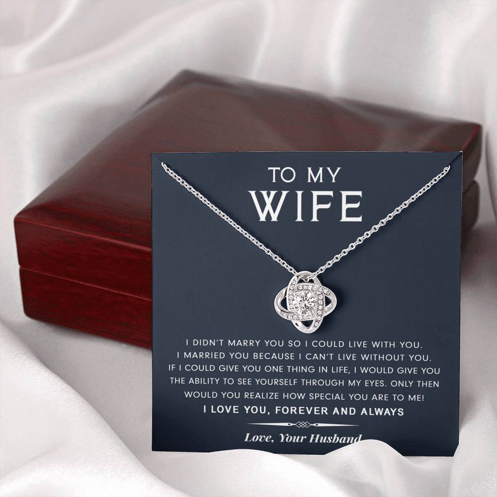 litzzy To My Wife - I Can’t Live Without You - Gift For Mother's Day, Birthday, Anniversary - Necklace Gift For Her, Wife, Girlfriend, Anniversary, Wedding, Valentine, Birthday with Message Card Jewelry   