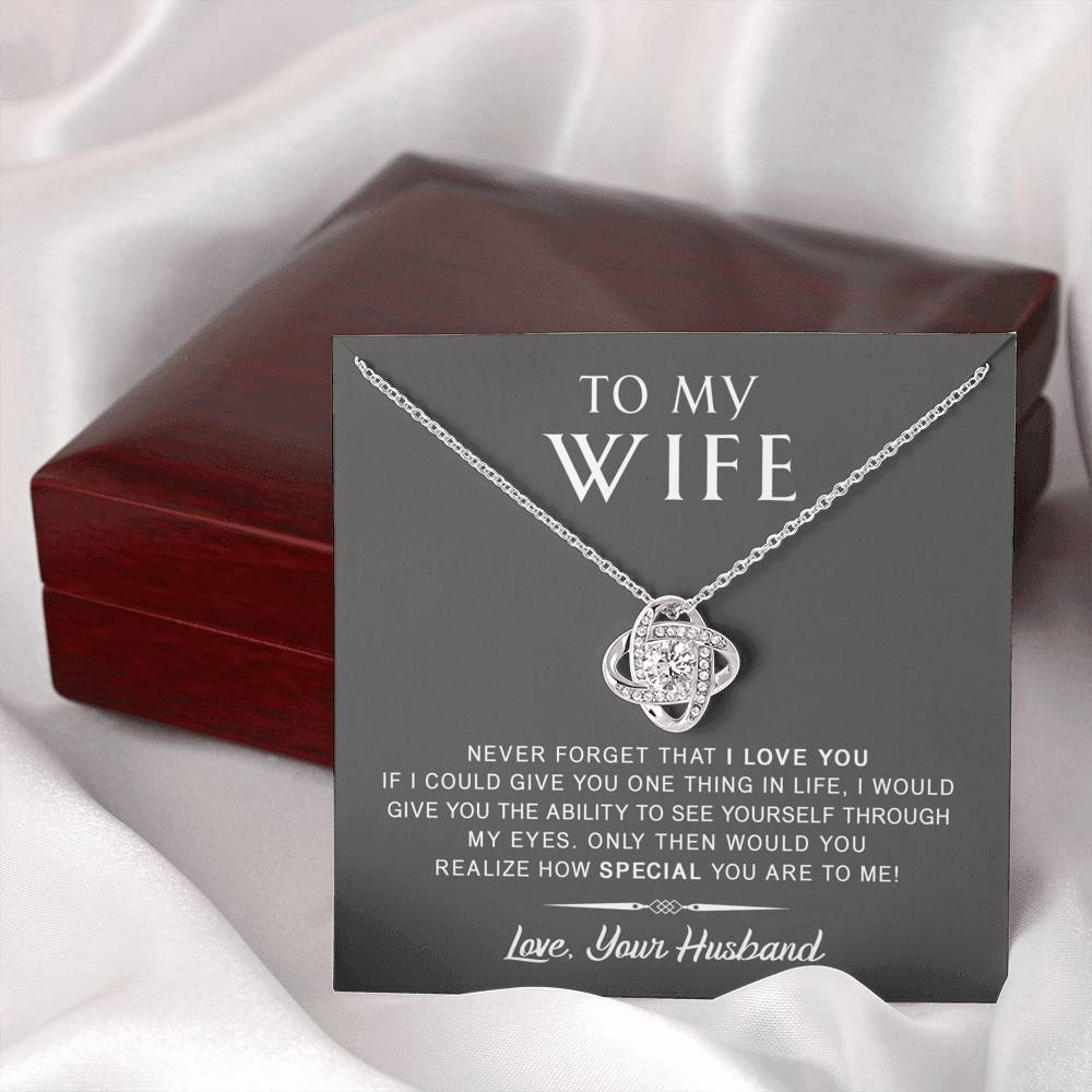 litzzy To My Wife - Never Forget That I Love You - Mother's Day, Anniversary, Birthday Gift - Necklace Gift For Her, Wife, Girlfriend, Anniversary, Wedding, Valentine, Birthday with Message Card Jewelry   