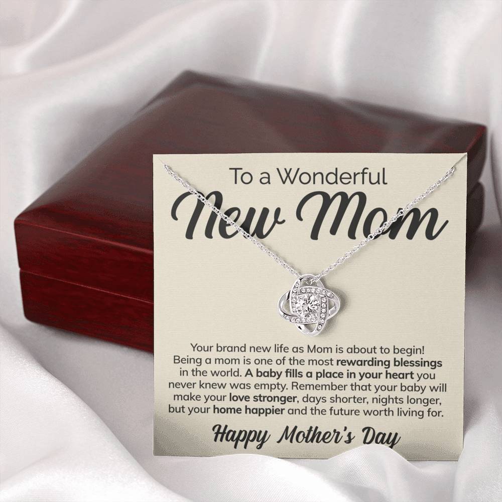 litzzy To a Wonderful New Mom - Rewarding Blessings - Love Knot Necklace Jewelry   