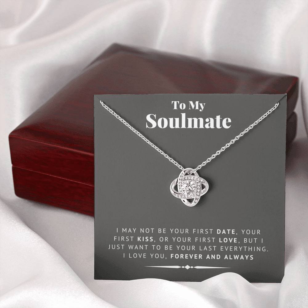 litzzy To My Soulmate - Last Everything - Love Knot - Necklace Gift For Her, Wife, Girlfriend, Anniversary, Wedding, Valentine, Birthday with Message Card Jewelry   