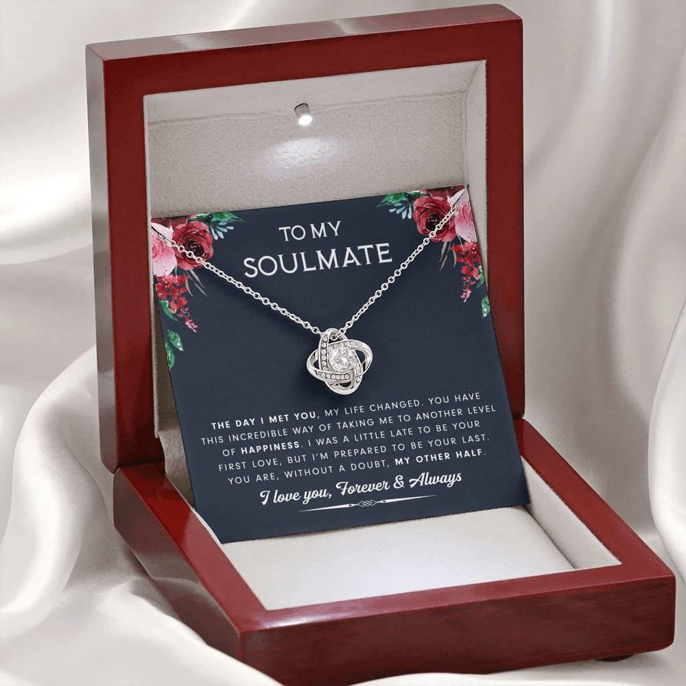 litzzy To My Soulmate - My Other Half - Gift For Valentine, Birthday, Anniversary - Necklace Gift For Her, Wife, Girlfriend, Anniversary, Wedding, Valentine, Birthday with Message Card Jewelry   