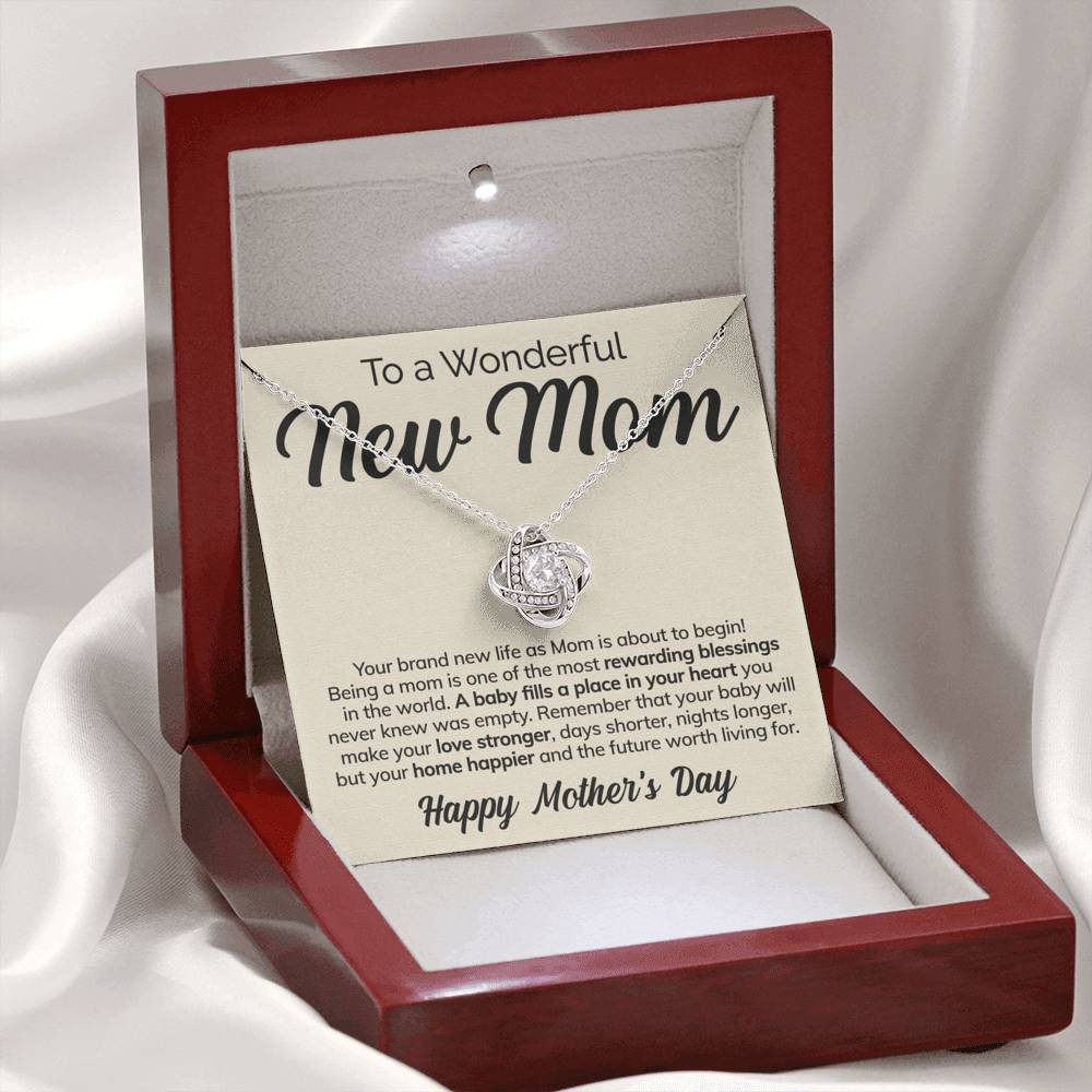 litzzy To a Wonderful New Mom - Rewarding Blessings - Love Knot Necklace Jewelry   