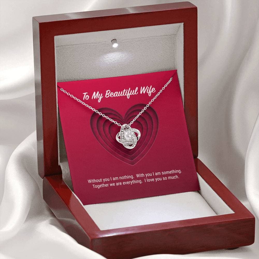 litzzy To My Beautiful Wife Love Knot Necklace - Gifts For Wife Necklace Valentines Day Custom Made Romantic Gift For My Best Wife Ever    