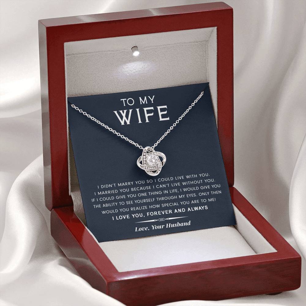 litzzy To My Wife - I Can’t Live Without You - Gift For Mother's Day, Birthday, Anniversary - Necklace Gift For Her, Wife, Girlfriend, Anniversary, Wedding, Valentine, Birthday with Message Card Jewelry   