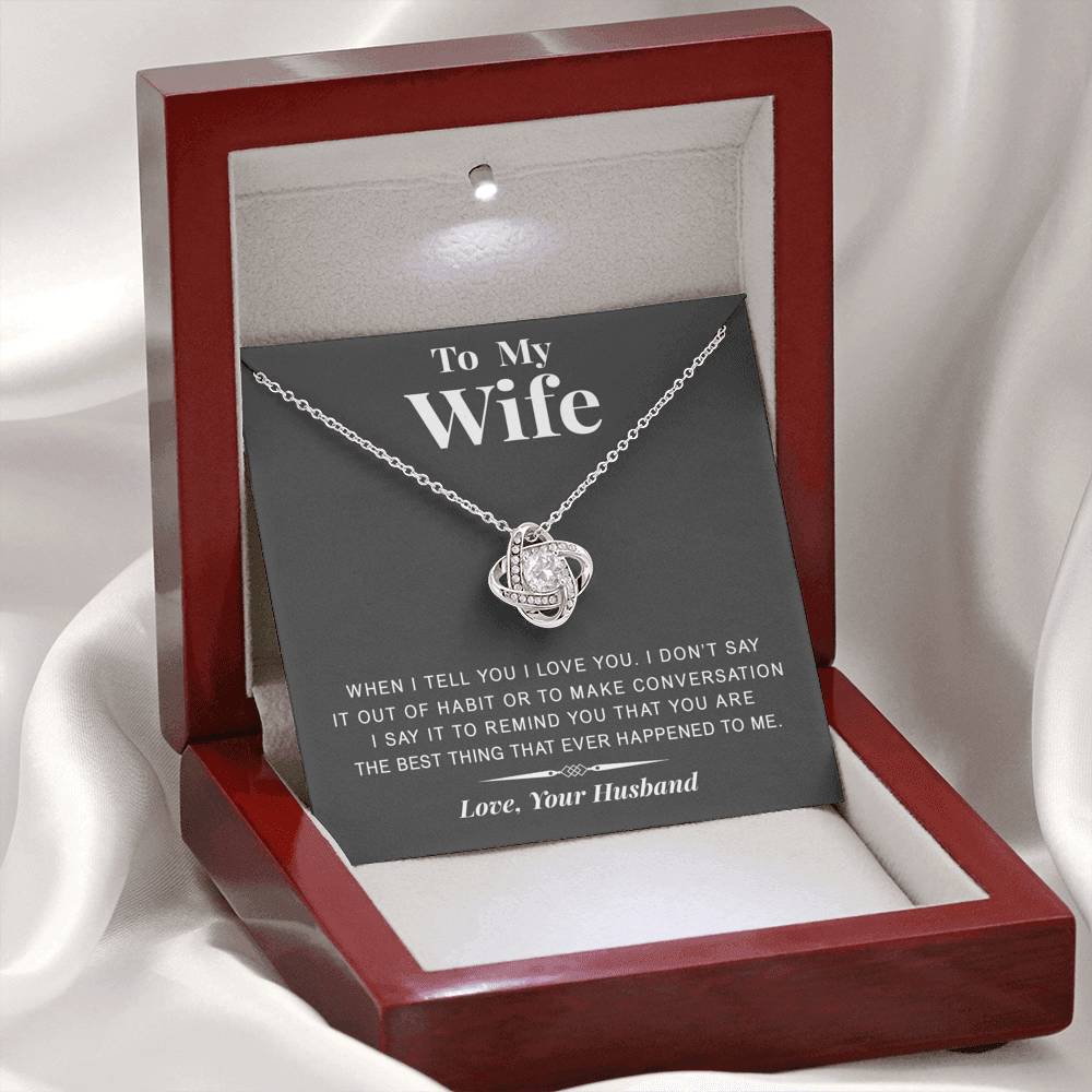 litzzy To my Wife - The best thing - Gift For Valentine, Birthday, Anniversary - Necklace Gift For Her, Wife, Girlfriend, Anniversary, Wedding, Valentine, Birthday with Message Card Jewelry   