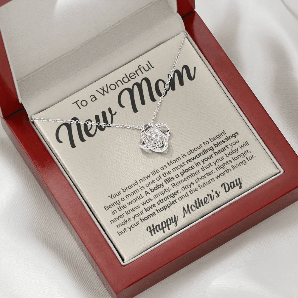 litzzy To a Wonderful New Mom - Rewarding Blessings - Love Knot Necklace Jewelry   