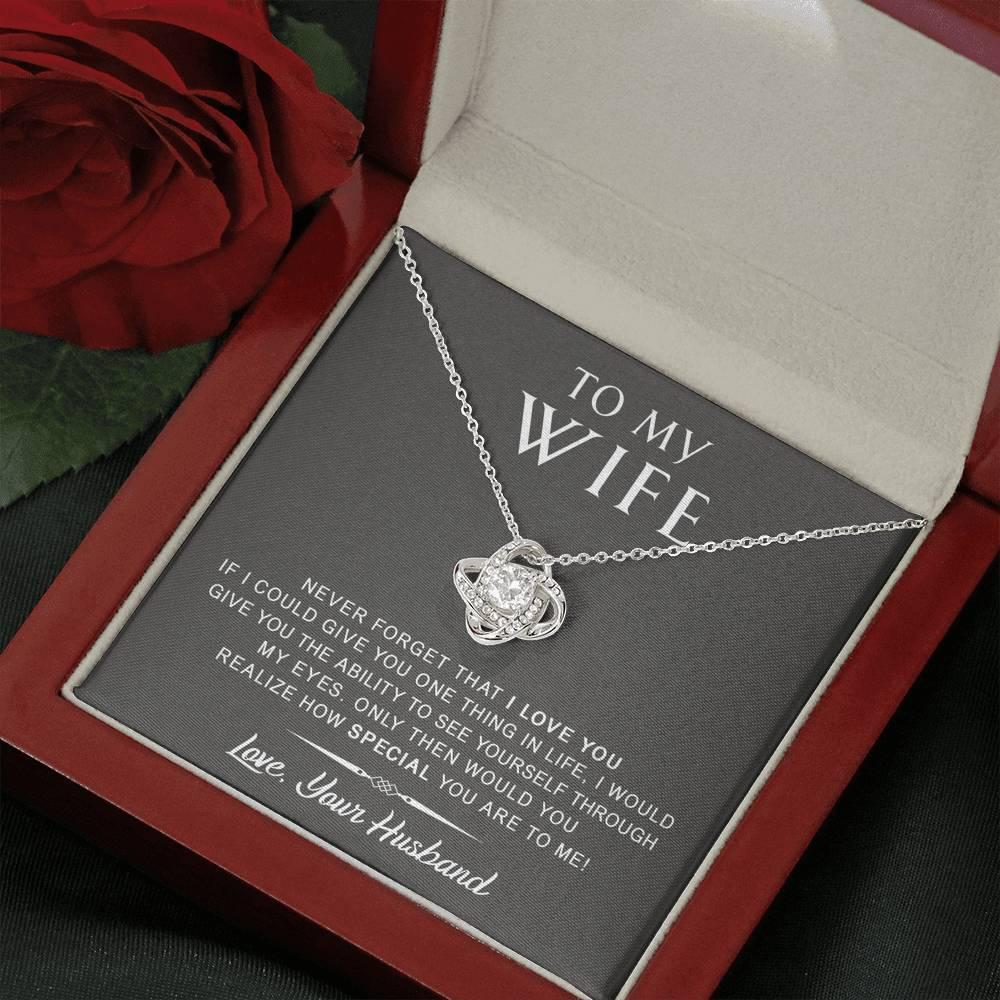 litzzy To My Wife - Never Forget That I Love You - Mother's Day, Anniversary, Birthday Gift - Necklace Gift For Her, Wife, Girlfriend, Anniversary, Wedding, Valentine, Birthday with Message Card Jewelry   