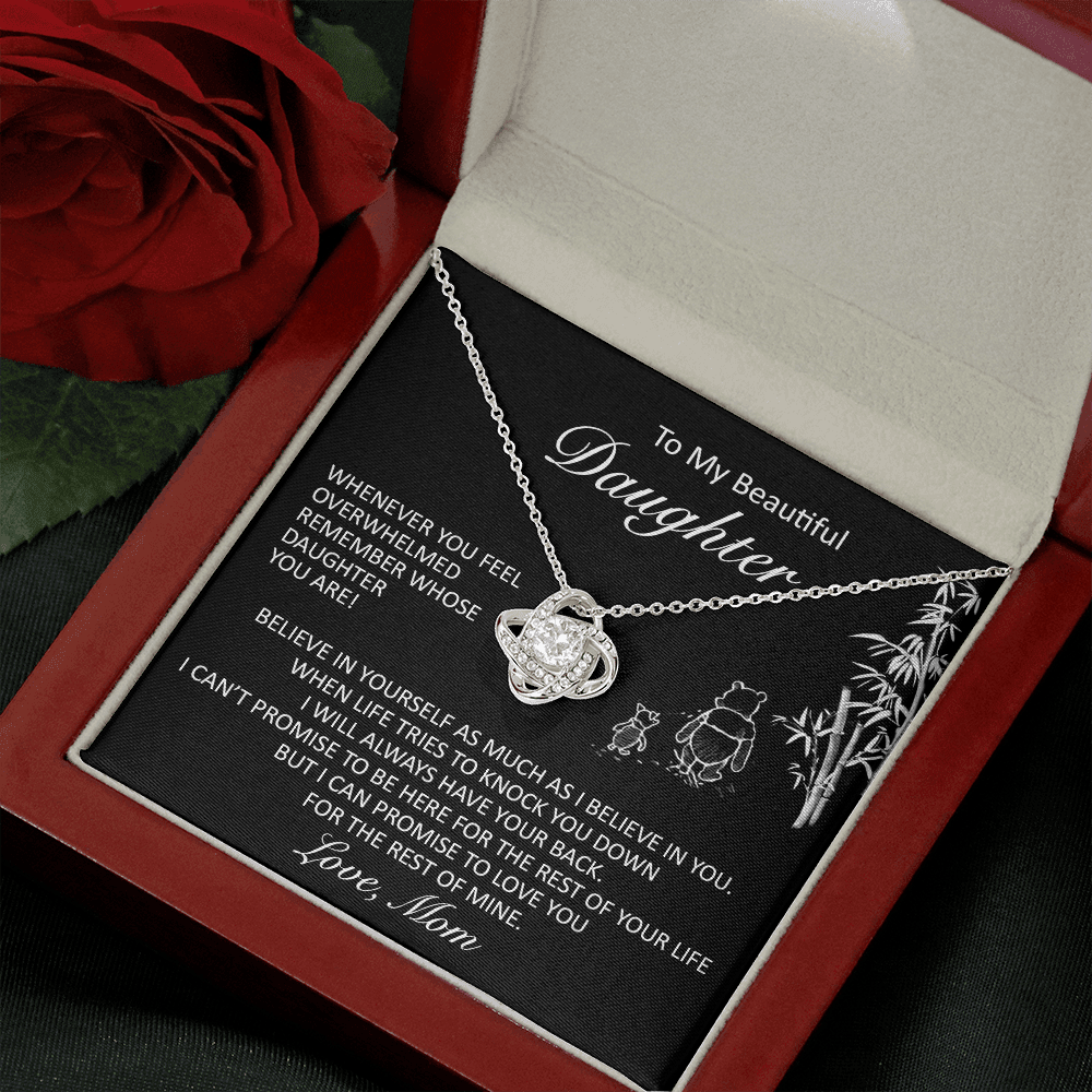 litzzy To My Beautiful Daughter - Believe In Yourself - Love Knot Necklace jewelry   
