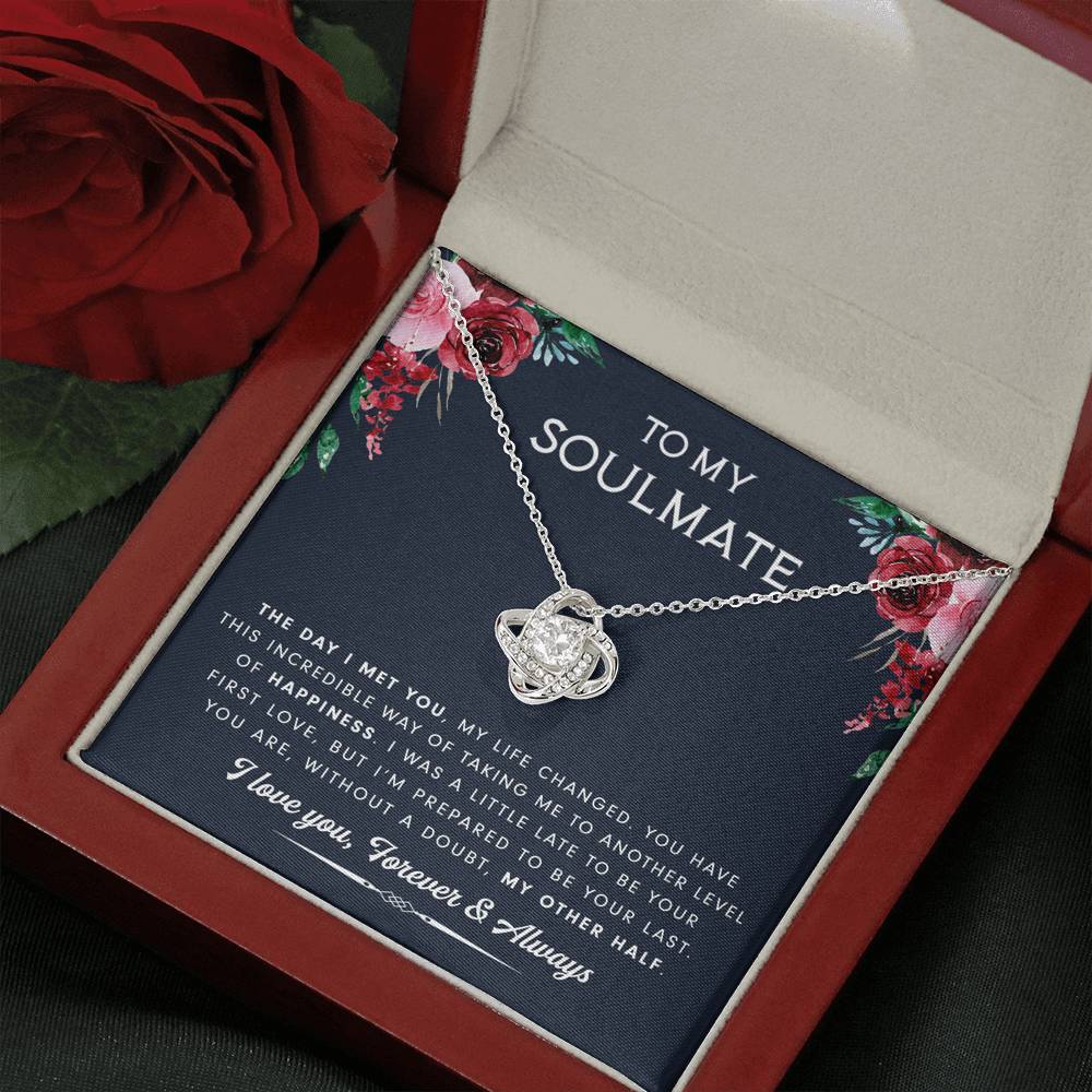 litzzy To My Soulmate - My Other Half - Gift For Valentine, Birthday, Anniversary - Necklace Gift For Her, Wife, Girlfriend, Anniversary, Wedding, Valentine, Birthday with Message Card Jewelry   