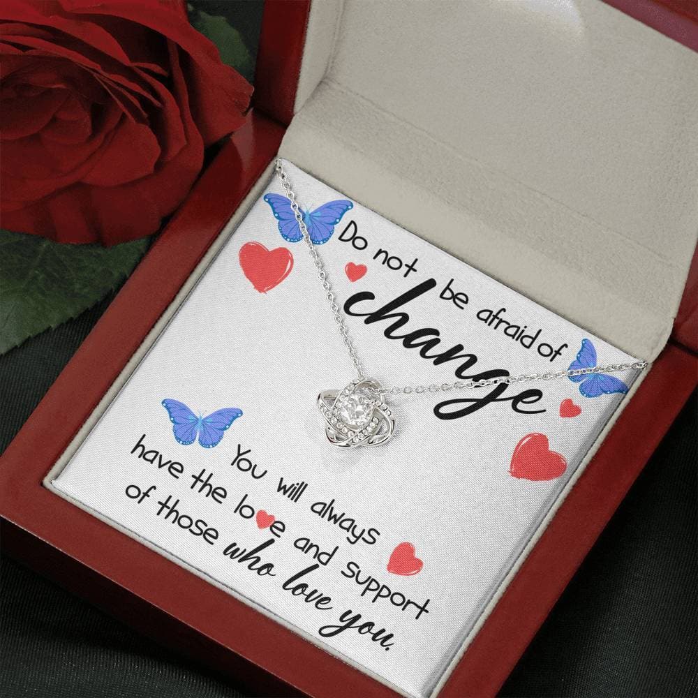 litzzy Love and Support Love Knot Necklace - Gifts For Wife Necklace Valentines Day Custom Made Romantic Gift For My Best Wife Ever  Mahogany Style Luxury Box  