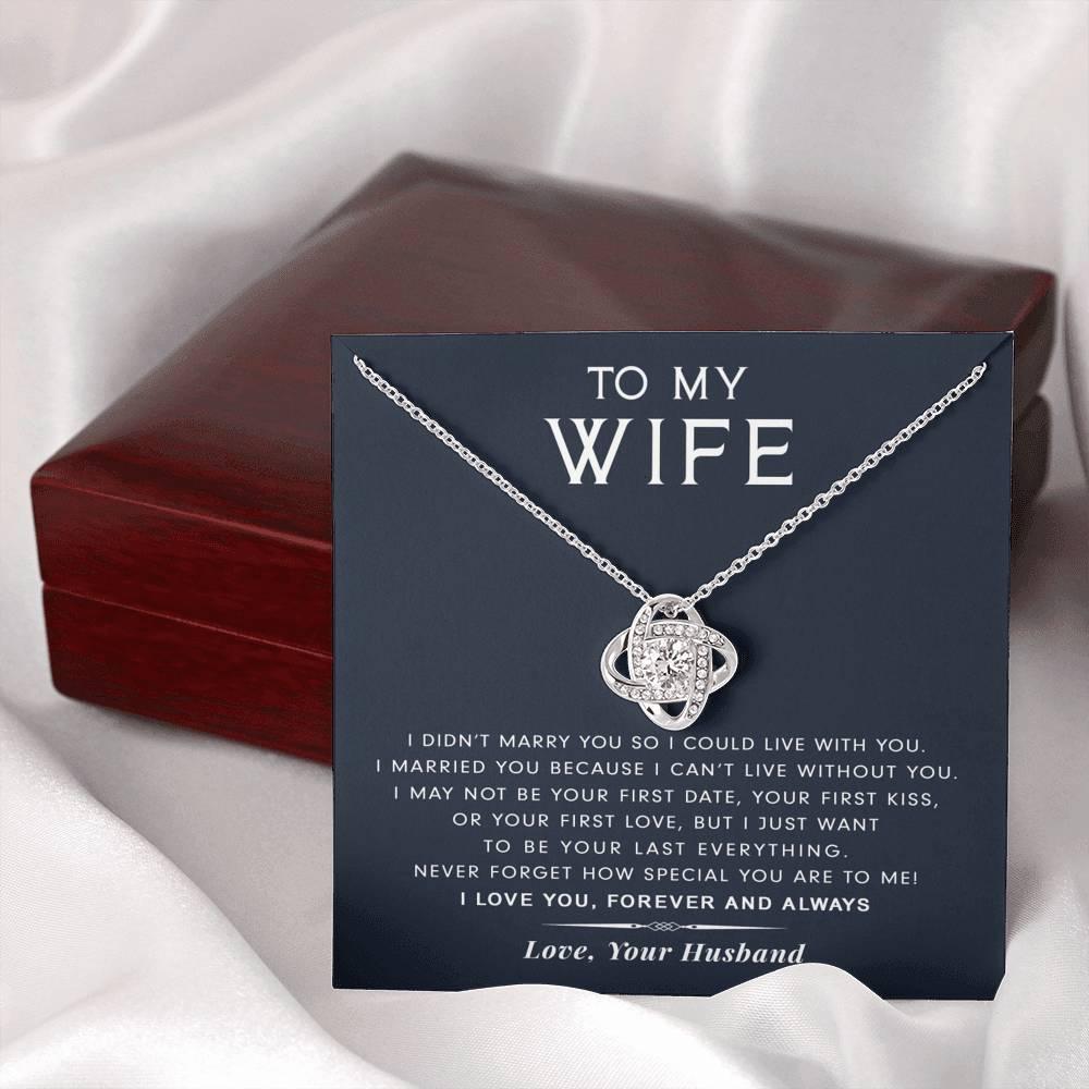 litzzy To My Wife - I Can’t Live Without You - How Special You Are To Me - Necklace Gift For Her, Wife, Girlfriend, Anniversary, Wedding, Valentine, Birthday with Message Card Jewelry Mahogany Style Luxury Box  