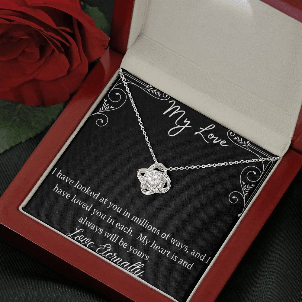 litzzy To My Girlfriend - My Love Knot Necklace - Gift for Girlfriend, Gift for Wife Jewelry   