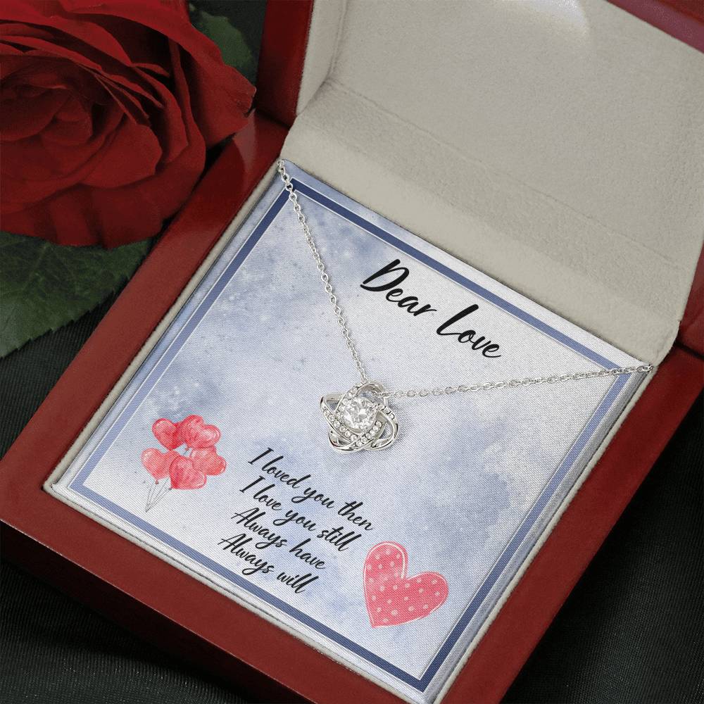 litzzy Dear Love Always Have Always Will Love Knot Necklace - Gifts For Wife Necklace Valentines Day Custom Made Romantic Gift For My Best Wife Ever Jewelry Mahogany Style Luxury Box  