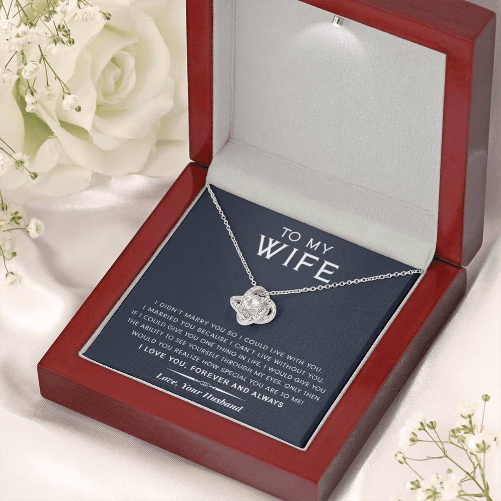 litzzy To My Wife - I Can’t Live Without You - Gift For Mother's Day, Birthday, Anniversary - Necklace Gift For Her, Wife, Girlfriend, Anniversary, Wedding, Valentine, Birthday with Message Card Jewelry   