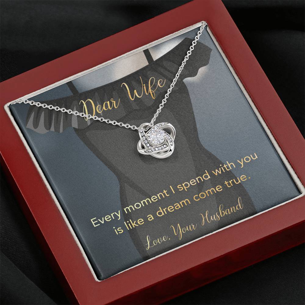 litzzy Dear Wife Every Moment Love Knot Necklace - Gifts For Wife Necklace Valentines Day Custom Made Romantic Gift For My Best Wife Ever    