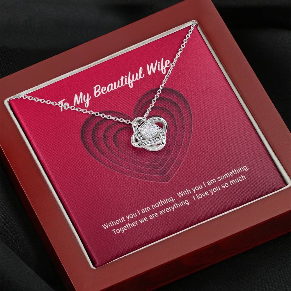 litzzy To My Beautiful Wife Love Knot Necklace - Gifts For Wife Necklace Valentines Day Custom Made Romantic Gift For My Best Wife Ever    