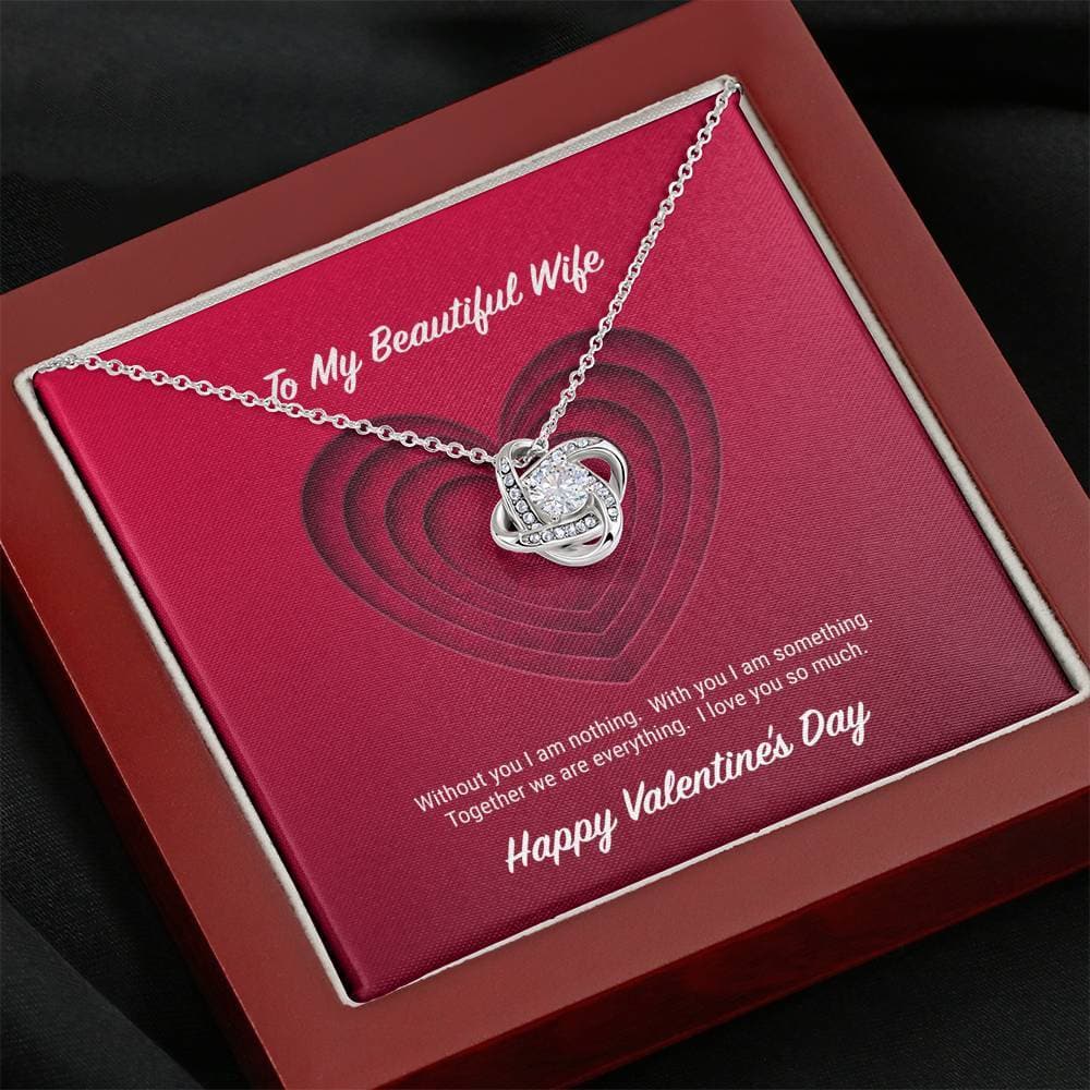 litzzy To My Beautiful Wife Valentine's Day Love Knot Necklace - Gifts For Wife Necklace Valentines Day Custom Made Romantic Gift For My Best Wife Ever    