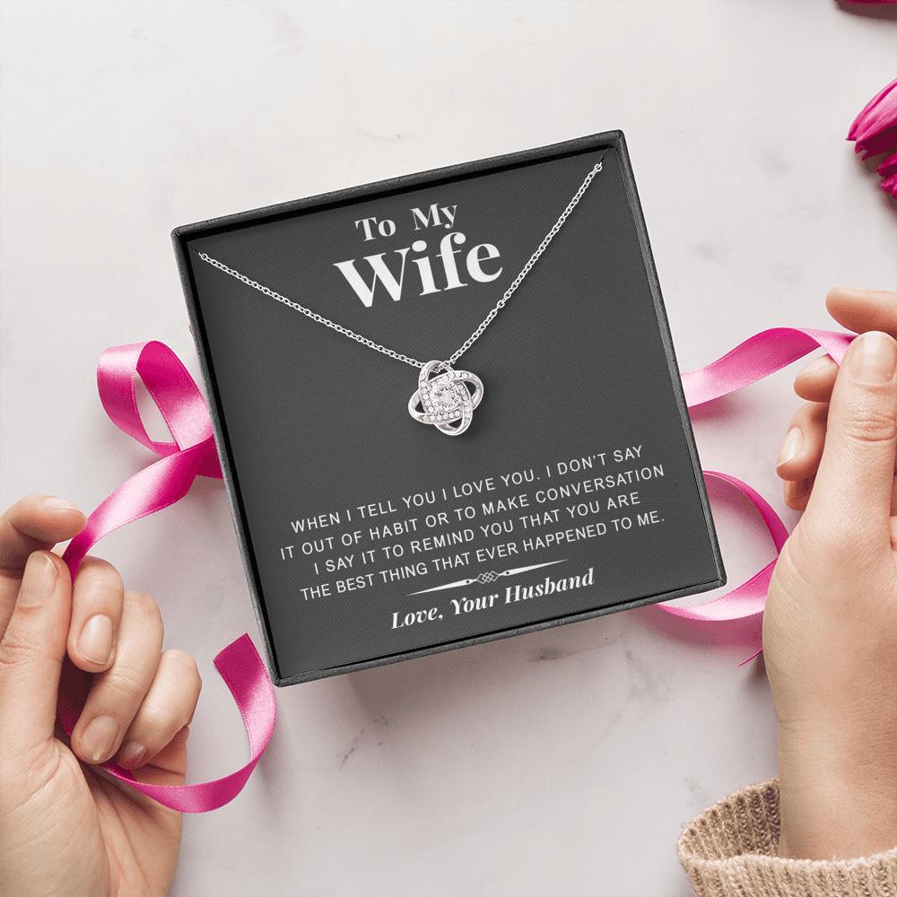 litzzy To my Wife - The best thing - Gift For Valentine, Birthday, Anniversary - Necklace Gift For Her, Wife, Girlfriend, Anniversary, Wedding, Valentine, Birthday with Message Card Jewelry   
