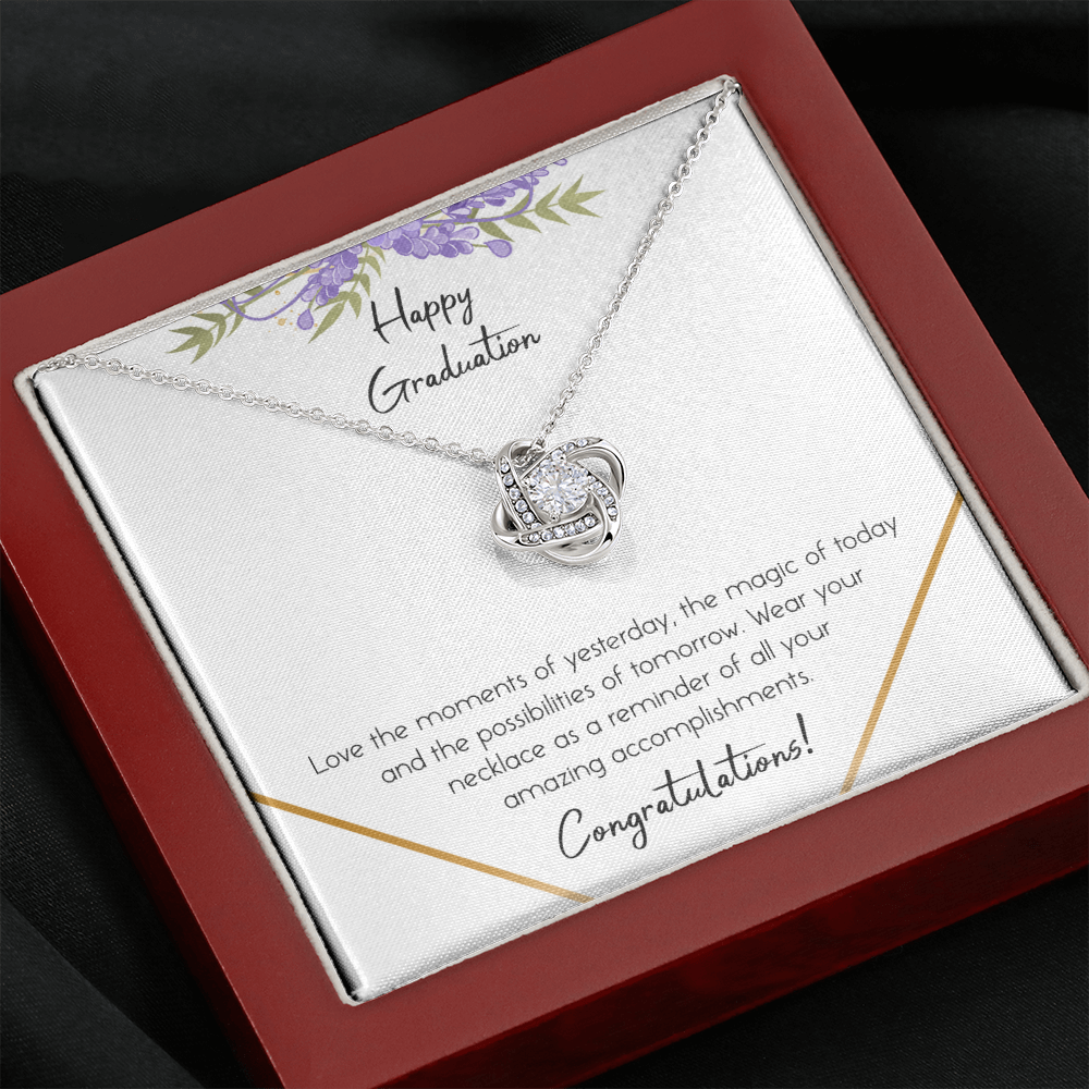 litzzy Happy Graduation Love Knot Necklace - Gifts For Wife Necklace Valentines Day Custom Made Romantic Gift For My Best Wife Ever    