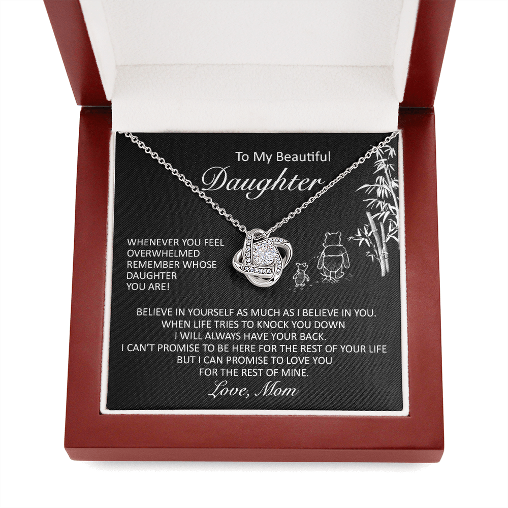 litzzy To My Beautiful Daughter - Believe In Yourself - Love Knot Necklace jewelry   